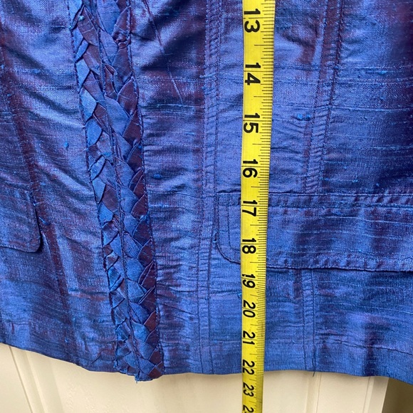 Cobalt Blue 100% Silk Jacket Chicos Size 0 - Picture 5 of 5